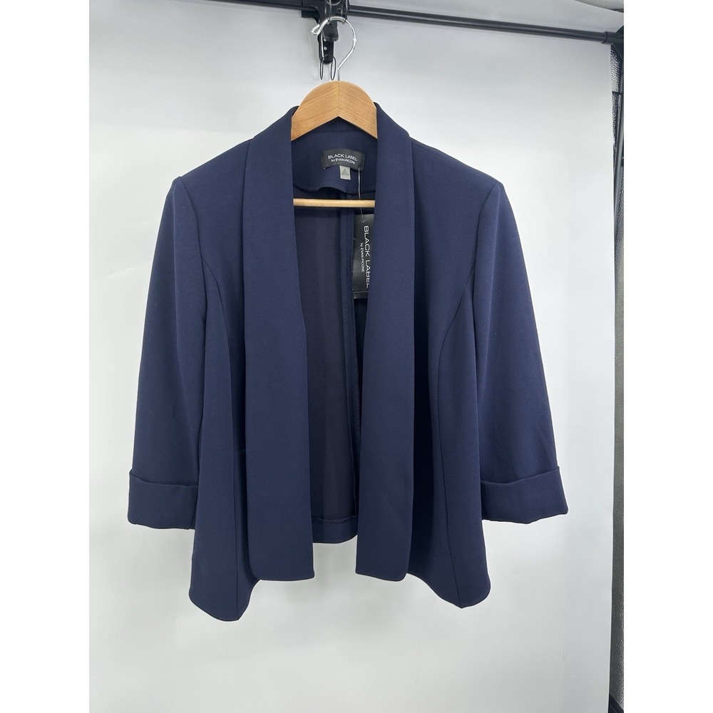 Black Label by Evan Picone Women's Navy Blue Blazer Jacket Size XL Classic NWT
